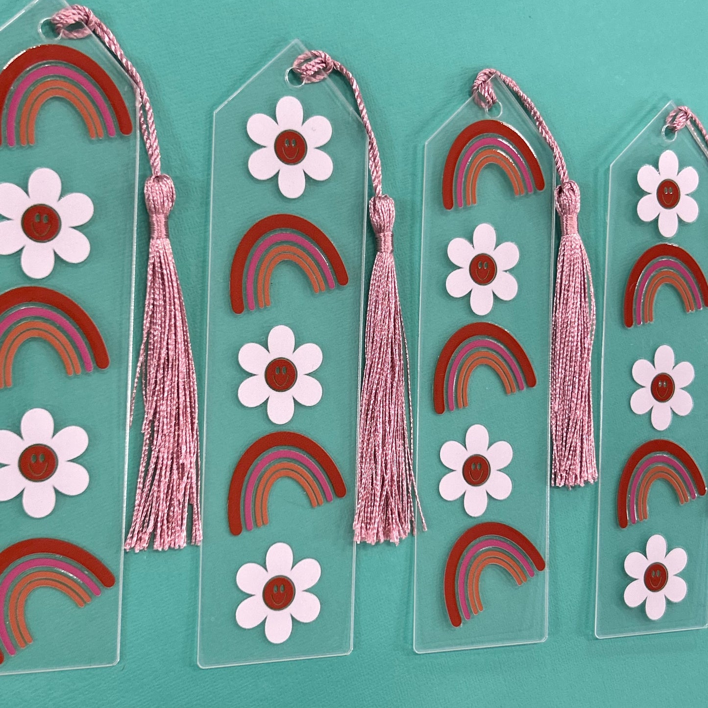 Flowers and rainbows (bookmark)